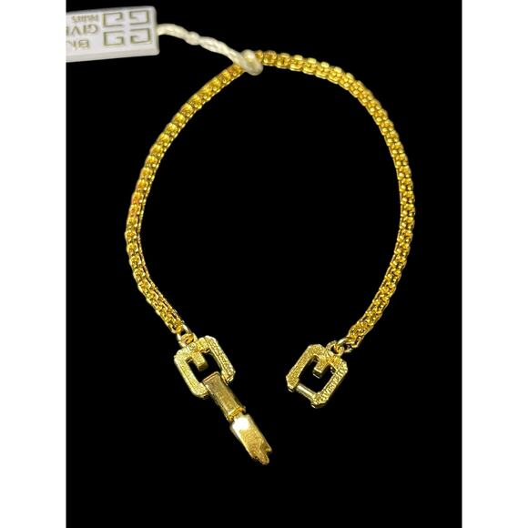 Givenchy GG Gold Plated Chain Bracelet 7.5 in New with Tag COA - Picture 4 of 8